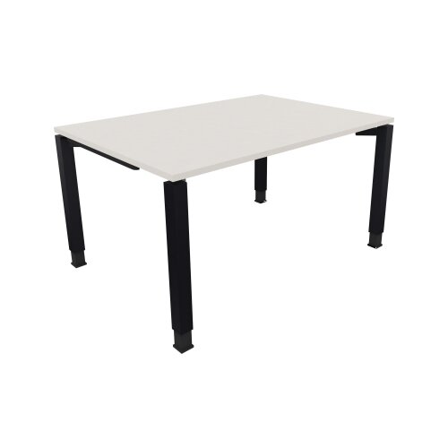Schreibtisch all in one 1.400 x 680-820 x 1.000 mm (B x H x T) Vierfuß Quadratrohr diamantweiß