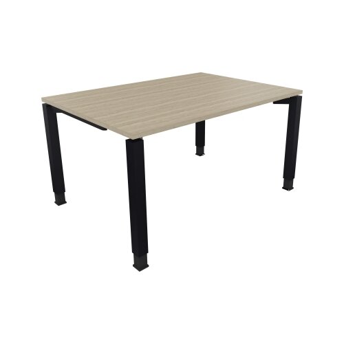 Schreibtisch all in one 1.400 x 680-820 x 1.000 mm (B x H x T) Vierfuß Quadratrohr eiche natur