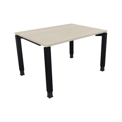 Schreibtisch all in one 1.200 x 680-820 x 900 mm (B x H x T) Vierfuß Rundrohr akazie hell