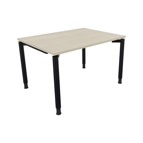 Schreibtisch all in one 1.200 x 680-820 x 900 mm (B x H x T) Vierfuß Quadratrohr akazie hell