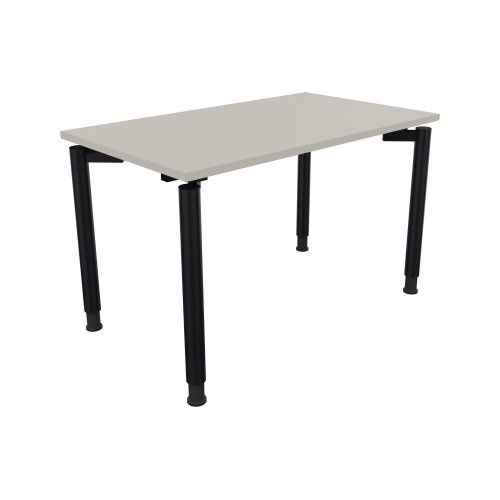 Schreibtisch all in one 1.200 x 680-820 x 700 mm (B x H x T) Vierfuß Rundrohr lichtgrau