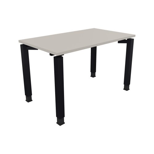 Schreibtisch all in one 1.200 x 680-820 x 700 mm (B x H x T) Vierfuß Quadratrohr lichtgrau