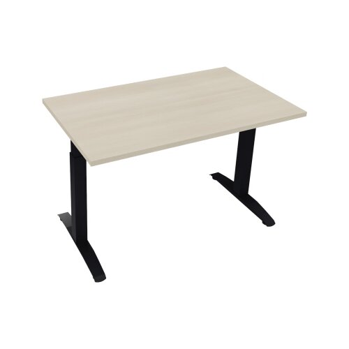 Schreibtisch all in one 1.200 x 650-850 x 700 mm (B x H x T) Flachkufe Quadratrohr akazie hell