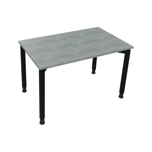 Schreibtisch all in one 1.200 x 680-820 x 700 mm (B x H x T) Vierfuß Rundrohr beton hell