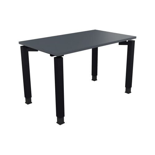 Schreibtisch all in one 1.200 x 680-820 x 700 mm (B x H x T) Vierfuß Quadratrohr lavagrau