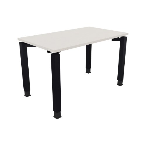 Schreibtisch all in one 1.200 x 680-820 x 700 mm (B x H x T) Vierfuß Quadratrohr diamant weiß