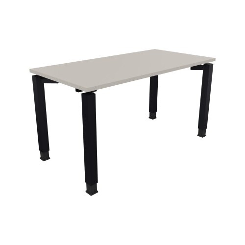 Schreibtisch all in one 1.400 x 680-820 x 700 mm (B x H x T) Vierfuß Quadratrohr lichtgrau