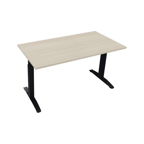 Schreibtisch all in one 1.400 x 650-850 x 700 mm (B x H x T) Flachkufe Quadratrohr akazie hell