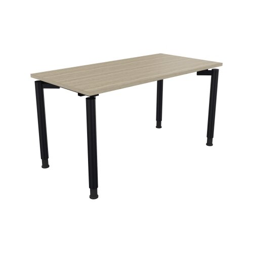Schreibtisch all in one 1.400 x 680-820 x 700 mm (B x H x T) Vierfuß Rundrohr eiche natur