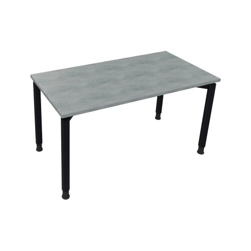 Schreibtisch all in one 1.400 x 680-820 x 700 mm (B x H x T) Vierfuß Rundrohr beton hell