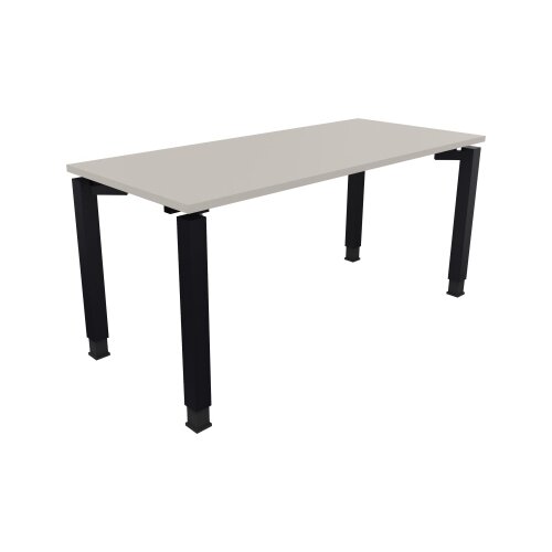 Schreibtisch all in one 1.600 x 680-820 x 700 mm (B x H x T) Vierfuß Quadratrohr lichtgrau
