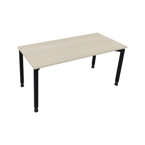 Schreibtisch all in one 1.600 x 680-820 x 700 mm (B x H x T) Vierfuß Rundrohr akazie hell