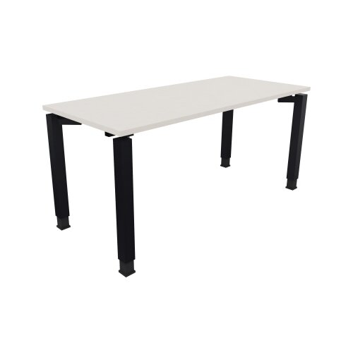 Schreibtisch all in one 1.600 x 680-820 x 700 mm (B x H x T) Vierfuß Quadratrohr diamant weiß