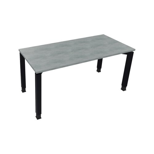 Schreibtisch all in one 1.600 x 680-820 x 700 mm (B x H x T) Vierfuß Quadratrohr beton hell