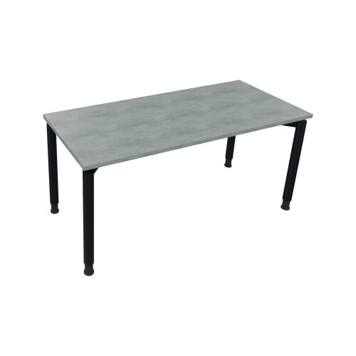 Schreibtisch all in one 1.600 x 680-820 x 700 mm (B x H x T) Vierfuß Rundrohr beton hell
