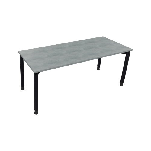 Schreibtisch all in one 1.800 x 680-820 x 700 mm (B x H x T) Vierfuß Rundrohr beton hell