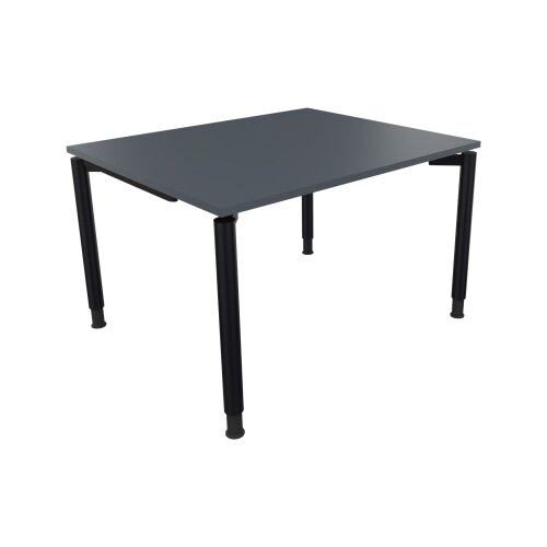 Schreibtisch all in one 1.200 x 680-820 x 1.000 mm (B x H x T) Vierfuß Rundrohr lavagrau