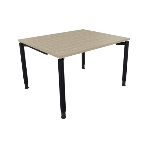 Schreibtisch all in one 1.200 x 680-820 x 1.000 mm (B x H x T) Vierfuß Rundrohr eiche natur