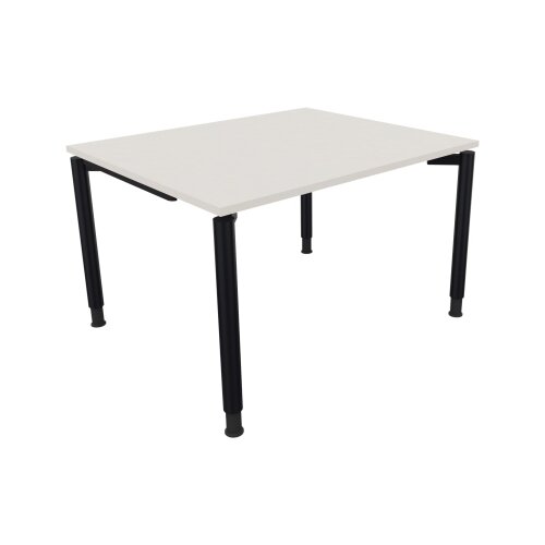 Schreibtisch all in one 1.200 x 680-820 x 1.000 mm (B x H x T) Vierfuß Rundrohr diamantweiß