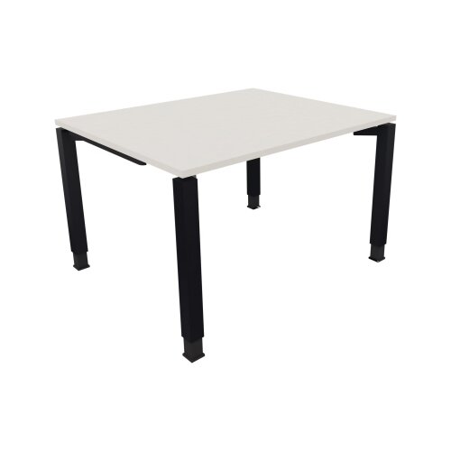 Schreibtisch all in one 1.200 x 680-820 x 1.000 mm (B x H x T) Vierfuß Quadratrohr diamantweiß