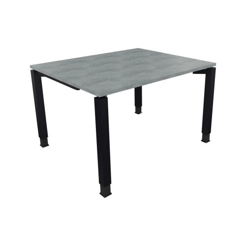 Schreibtisch all in one 1.200 x 680-820 x 1.000 mm (B x H x T) Vierfuß Quadratrohr beton hell