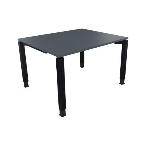 Schreibtisch all in one 1.200 x 680-820 x 1.000 mm (B x H x T) Vierfuß Quadratrohr lavagrau