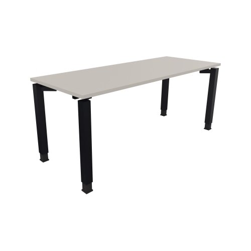 Schreibtisch all in one 1.800 x 680-820 x 700 mm (B x H x T) Vierfuß Quadratrohr lichtgrau