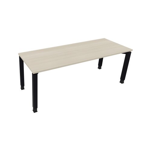 Schreibtisch all in one 2.000 x 680-820 x 700 mm (B x H x T) Vierfuß Quadratrohr akazie hell