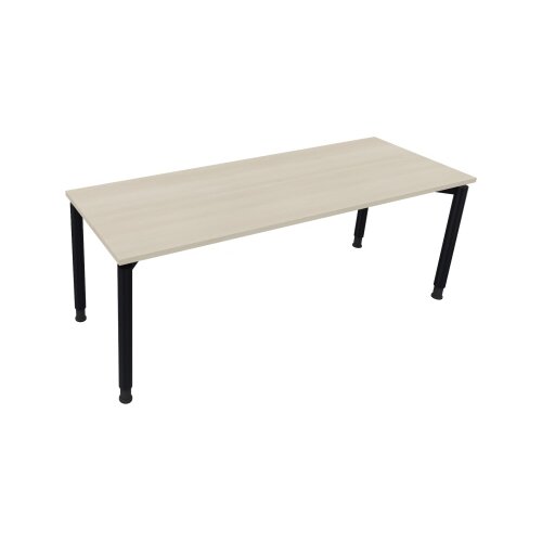 Schreibtisch all in one 2.000 x 680-820 x 700 mm (B x H x T) Vierfuß Rundrohr akazie hell