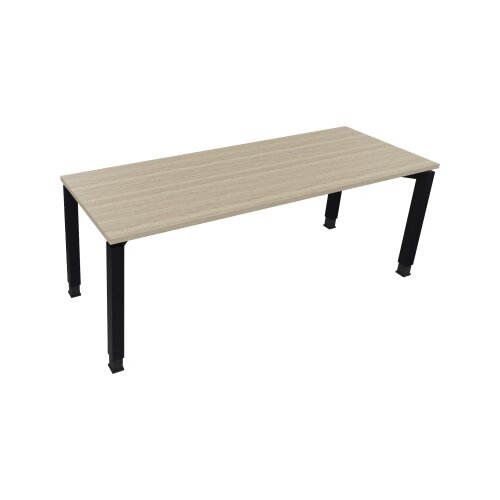 Schreibtisch all in one 2.000 x 680-820 x 700 mm (B x H x T) Vierfuß Quadratrohr eiche natur