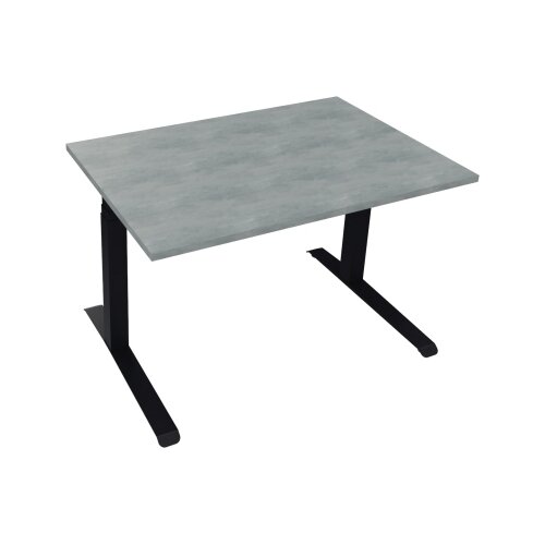Schreibtisch all in one 1.200 x 645-1.275 x 800 mm (B x H x T) beton hell