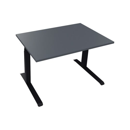 Schreibtisch all in one 1.200 x 645-1.275 x 800 mm (B x H x T) lavagrau