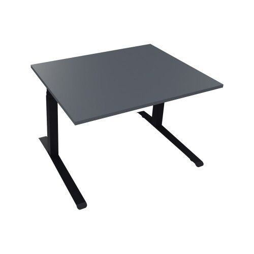 Schreibtisch all in one 1.200 x 645-1.275 x 900 mm (B x H x T) lavagrau