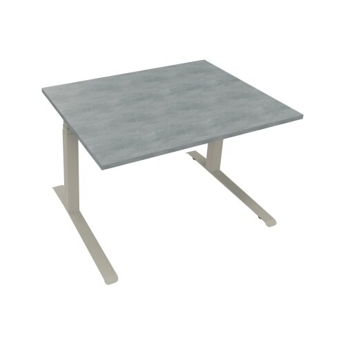 Schreibtisch all in one 1.200 x 645-1.275 x 900 mm (B x H x T) beton hell