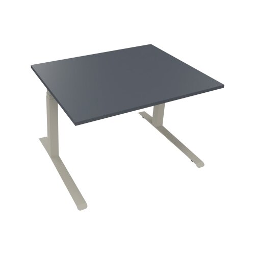Schreibtisch all in one 1.200 x 645-1.275 x 900 mm (B x H x T) lavagrau