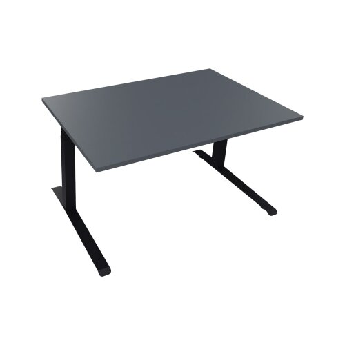 Schreibtisch all in one 1.400 x 645-1.275 x 900 mm (B x H x T) lavagrau