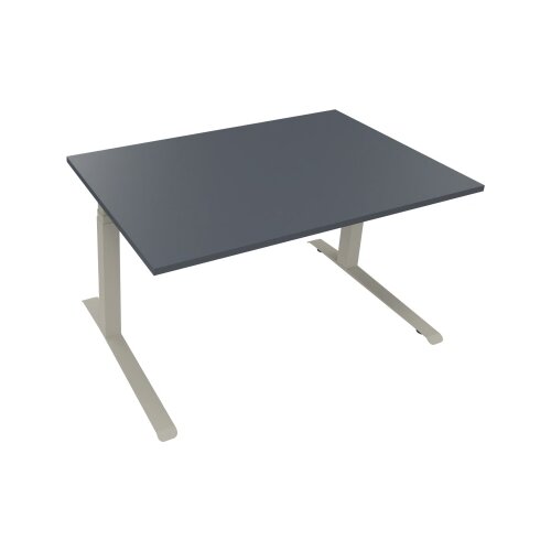 Schreibtisch all in one 1.400 x 645-1.275 x 900 mm (B x H x T) lavagrau