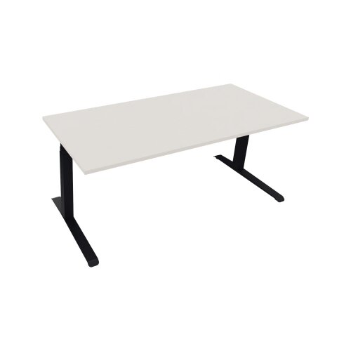 Schreibtisch all in one 1.800 x 645-1.275 x 800 mm (B x H x T) diamant weiß
