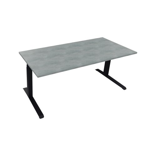 Schreibtisch all in one 1.800 x 645-1.275 x 800 mm (B x H x T) beton hell