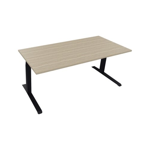 Schreibtisch all in one 1.800 x 645-1.275 x 800 mm (B x H x T) eiche natur
