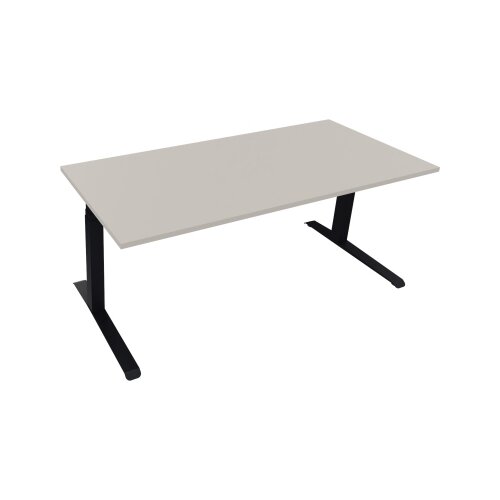 Schreibtisch all in one 1.800 x 645-1.275 x 800 mm (B x H x T) lichtgrau