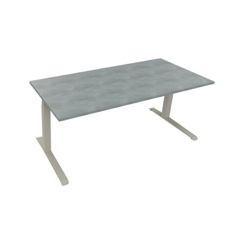 Schreibtisch all in one 1.800 x 645-1.275 x 800 mm (B x H x T) beton hell