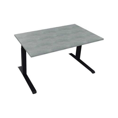 Schreibtisch all in one 1.400 x 645-1.275 x 800 mm (B x H x T) beton hell