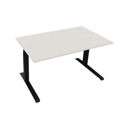 Schreibtisch all in one 1.400 x 645-1.275 x 800 mm (B x H x T) diamant weiß