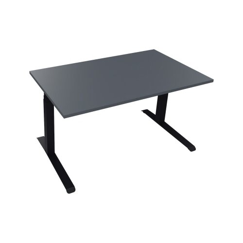 Schreibtisch all in one 1.400 x 645-1.275 x 800 mm (B x H x T) lavagrau
