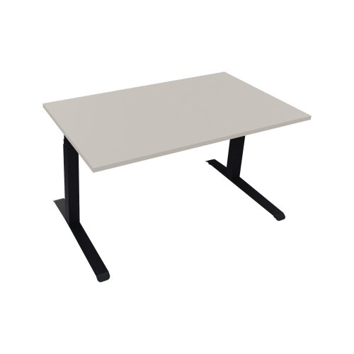 Schreibtisch all in one 1.400 x 645-1.275 x 800 mm (B x H x T) lichtgrau