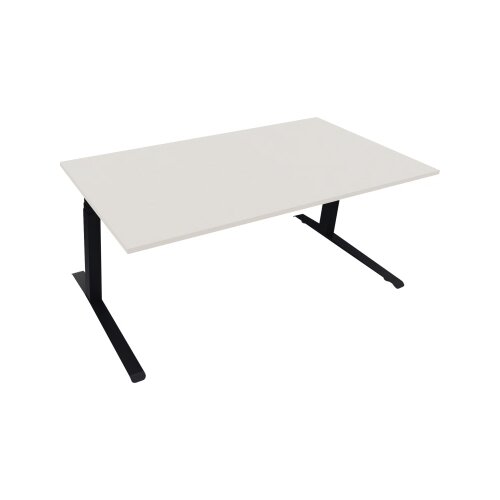 Schreibtisch all in one 1.800 x 645-1.275 x 900 mm (B x H x T) diamant weiß