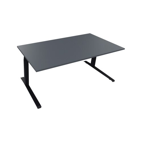 Schreibtisch all in one 1.800 x 645-1.275 x 900 mm (B x H x T) lavagrau