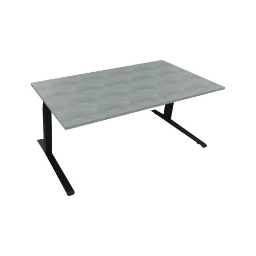 Schreibtisch all in one 1.800 x 645-1.275 x 900 mm (B x H x T) beton hell