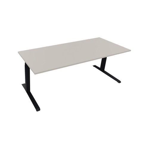 Schreibtisch all in one 2.000 x 645-1.275 x 800 mm (B x H x T) lichtgrau